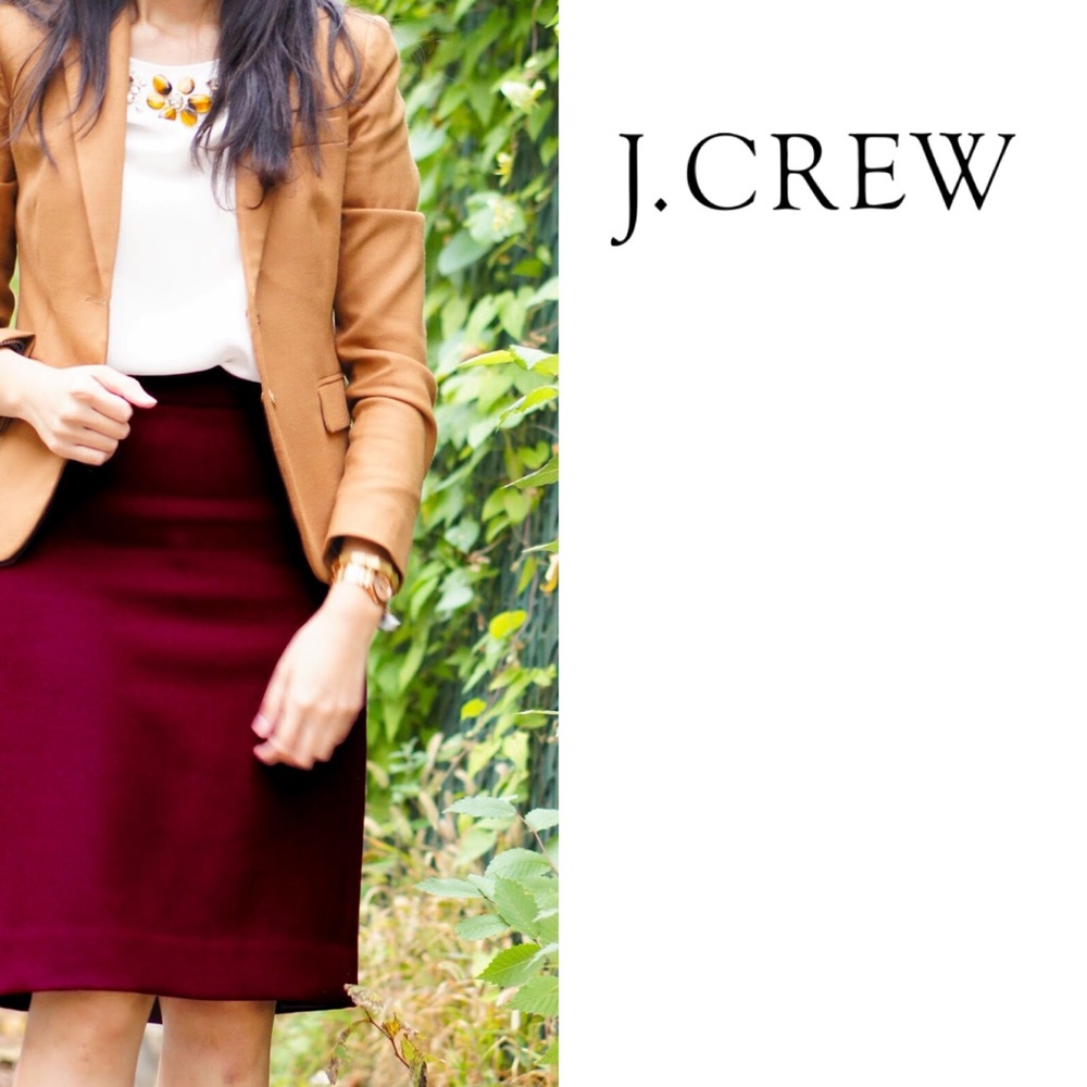 NWT J Crew The Pencil Skirt in Double Serge Wool 6